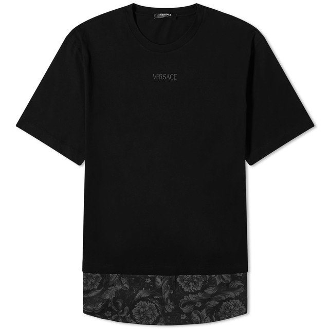 Póló Versace Men's Baroque Panel Tee Black Fekete | 1013945-1A09484-1B000