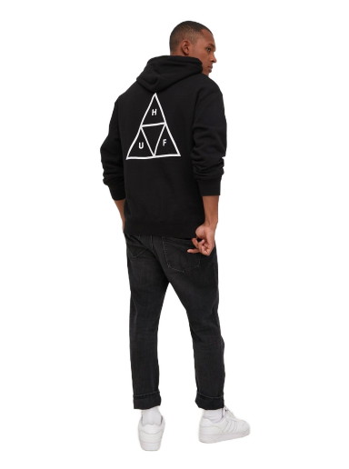 Sweatshirt HUF Essentials Triple Triangle Hoodie Fekete | pf00491
