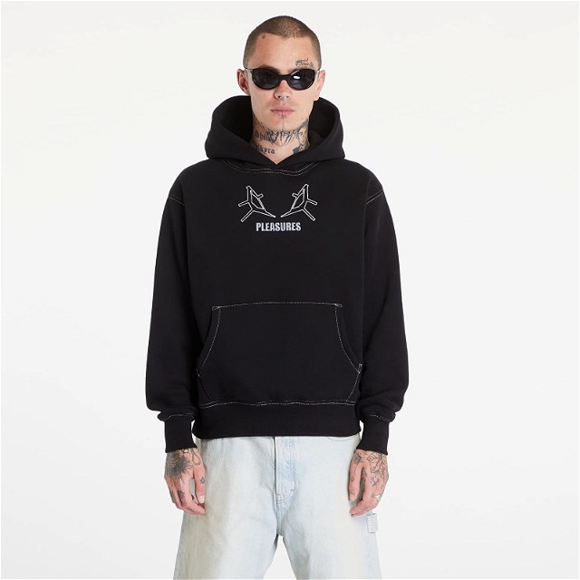 Sweatshirt Pleasures Artificial Human Hoodie Black Fekete | P24E001 BLACK