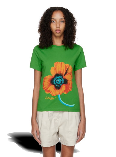 Póló KENZO Paris Poppy T-Shirt Zöld | FC62TS0134SO