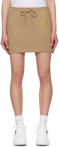 Jeans Couture Tan V-Emblem Miniskirt