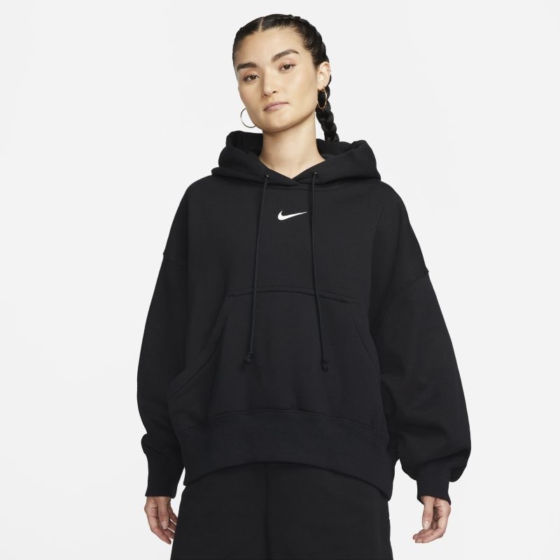 Sweatshirt Nike Sportswear Phoenix Fleece Over-Oversized Pullover Hoodie Fekete | DQ5858-010, 0