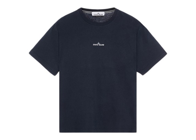 Póló Stone Island Short Sleeve 'Scratched Paint One' T-Shirt Dark Blue Fekete | 80152RC89 - V0024