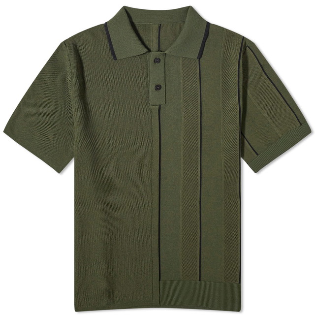 Pólóingek Jacquemus Juego Knitted Polo Shirt Zöld | 24E245KN417-2361-590