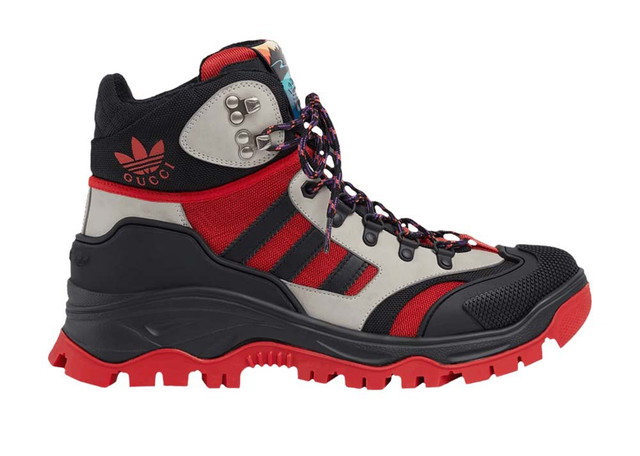 Sneakerek és cipők Gucci adidas x Laced Up Boots Black Red Fekete | 721392 FAAXC 6544