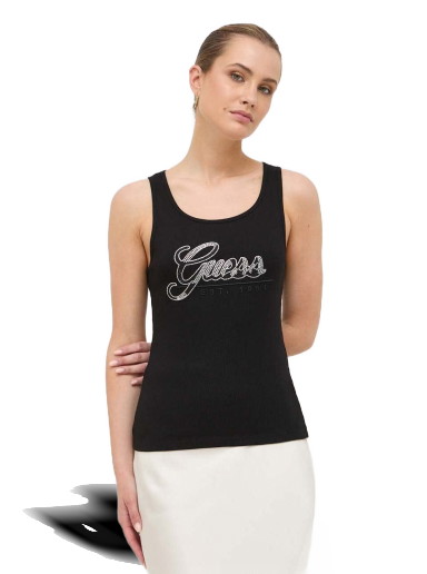 Trikók GUESS Script Tank Top Fekete | W3YP10.K1814