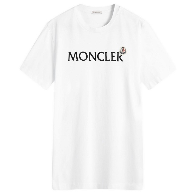 Póló Moncler Text Logo T-Shirt Fehér | 8C000-8390T-24-001