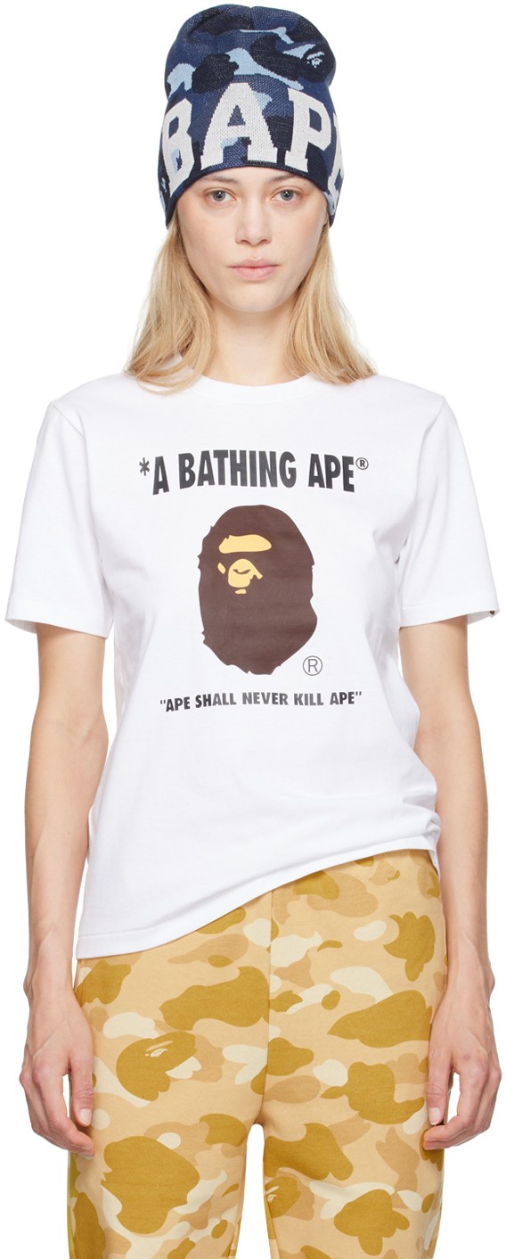 Póló BAPE BAPE White Ape Head T-Shirt Fehér | 001TEK302030L