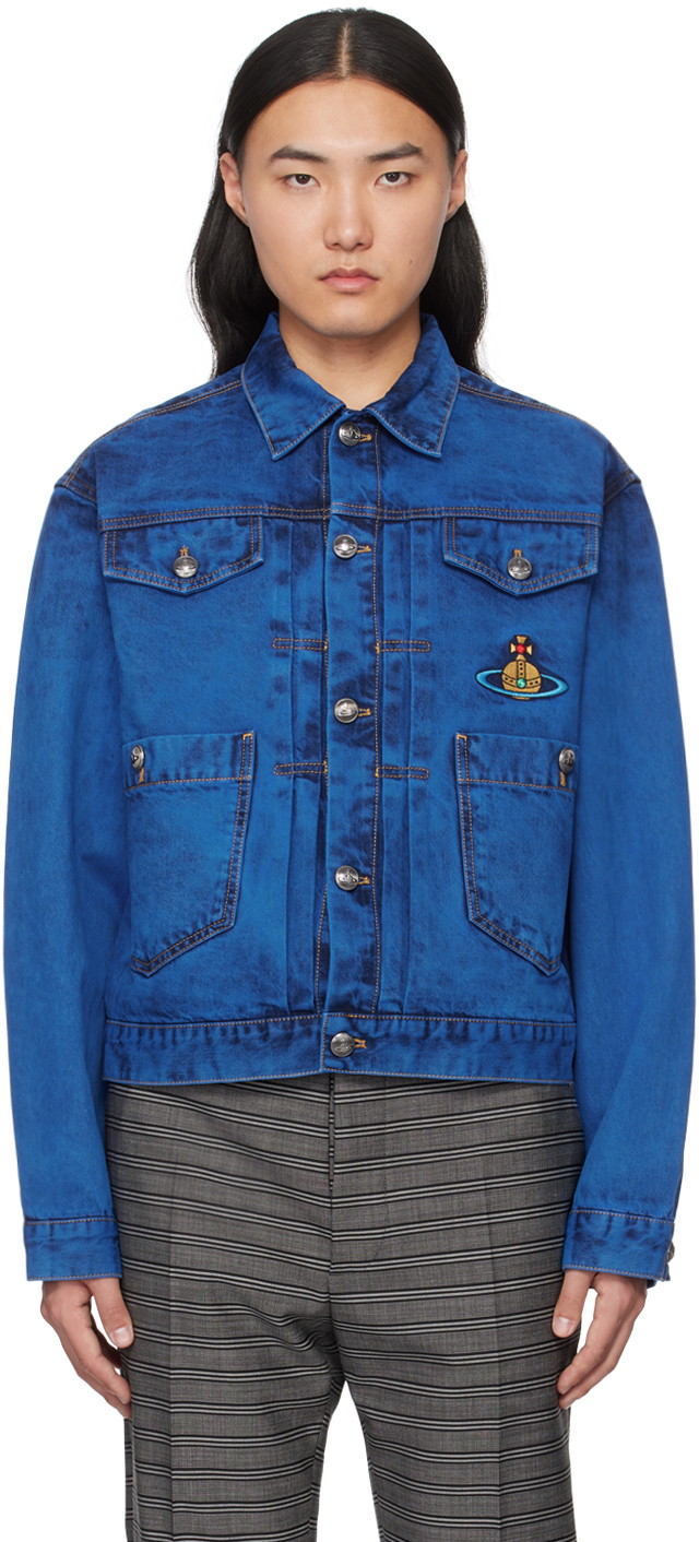 Dzsekik Vivienne Westwood Marlene Denim Jacket Kék | 2801000A-W00HY-