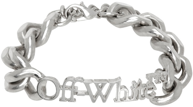 Nyakláncok és láncok Off-White Silver Logo Chain Bracelet Fémes | OMOA076S24MET0017200