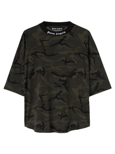 Póló Palm Angels Camo Classic Logo Over Tee Zöld | PMAA002F22JER0025610