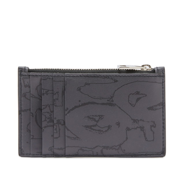 Pénztárca Alexander McQueen Graffiti Zip Coin Card Holder Fekete | 7794811AAQ4-1000