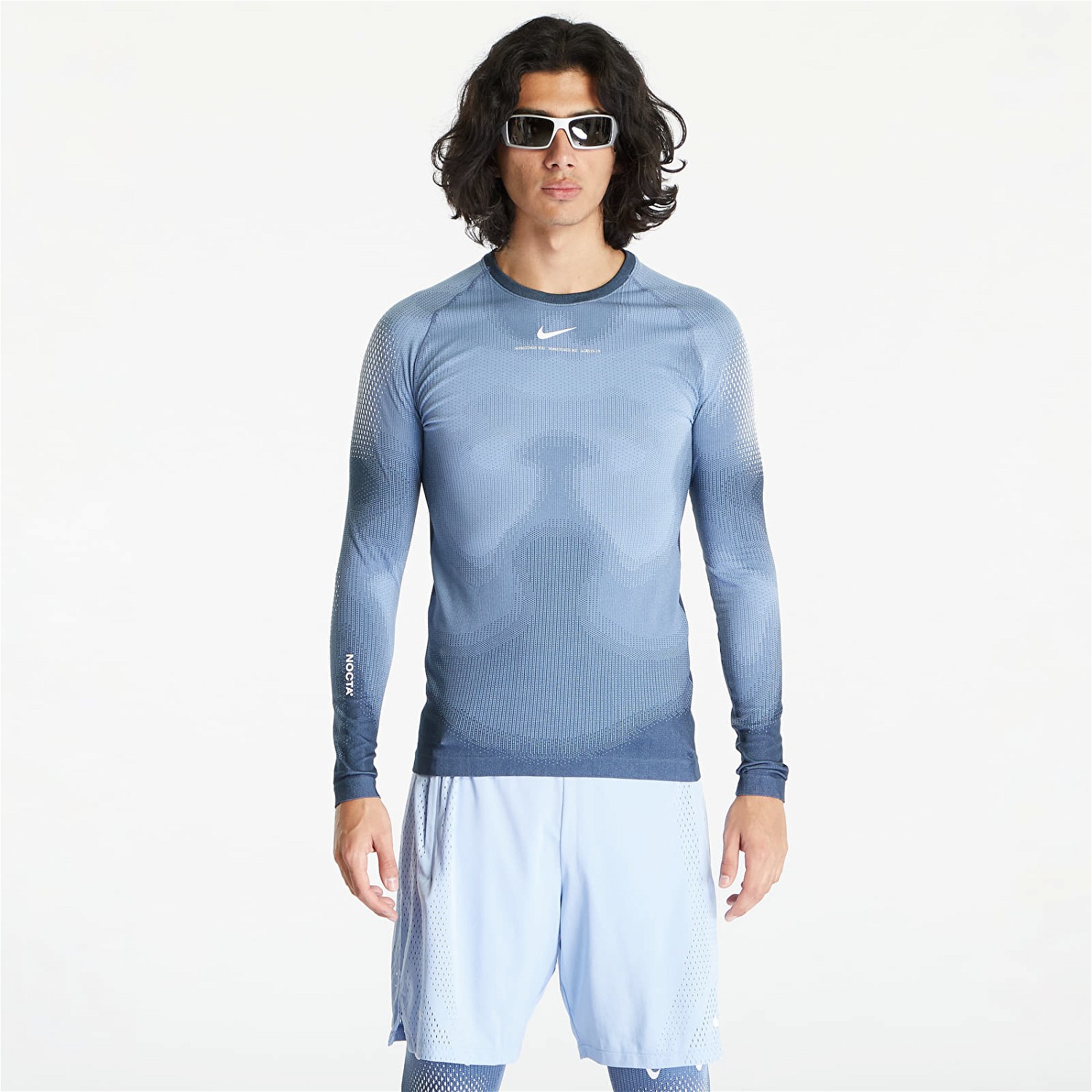Póló Nike x NOCTA NRG Dri-FIT Engineered Knit Long Sleeve Tee Cobalt Kék | DV3653-479, 0