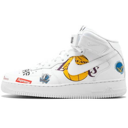 Sneakerek és cipők Nike Supreme x Air Force 1 NBA "White" Fehér | AQ8017-100-40