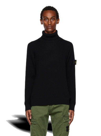 Pulóver Stone Island Ribbed Turtleneck Fekete | 7715552C2