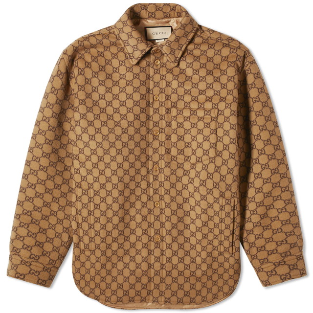 Ing Gucci GG Monogram Overshirt Bézs | 762183-ZAPDW-2378