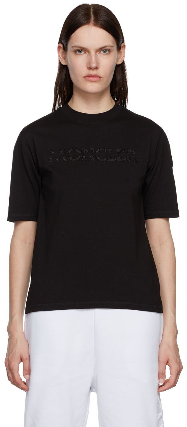 Póló Moncler Embroidered T-Shirt Fekete | H20938C00017829H8