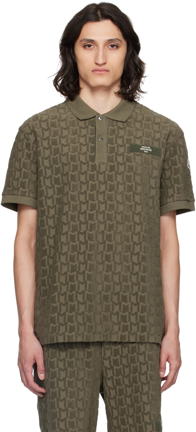 Pólóingek Moncler Khaki Monogram Polo Zöld | J10918A0001589AI5