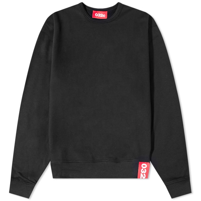 Sweatshirt 032C Classic Tab Crew Sweatshirt Fekete | FW22-C-2010