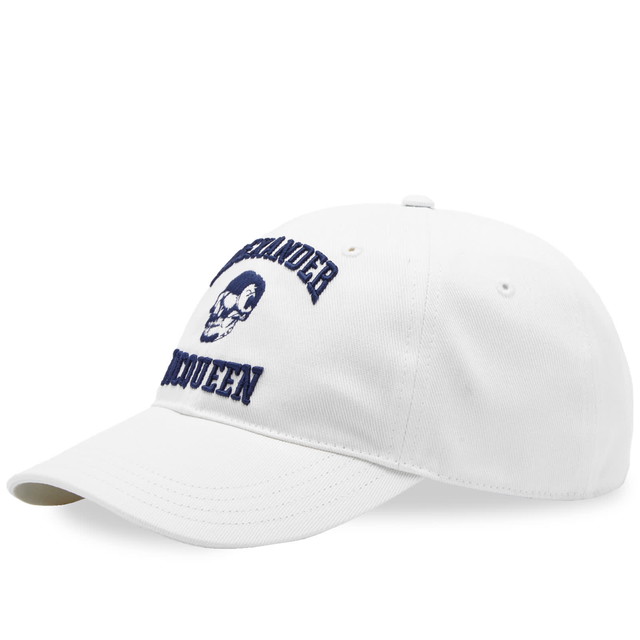 Kupakok Alexander McQueen Varsity Skull Logo Cap Fehér | 7594504105Q-9038