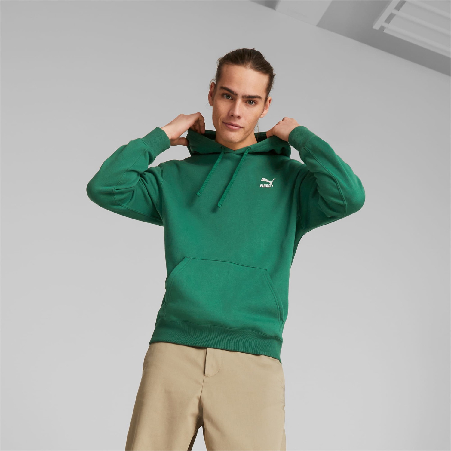 Sweatshirt Puma Classics Hoodie Zöld | 535596_37, 0