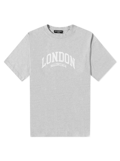 Póló Balenciaga London Logo Tee Szürke | 612966-TLVG5-1380