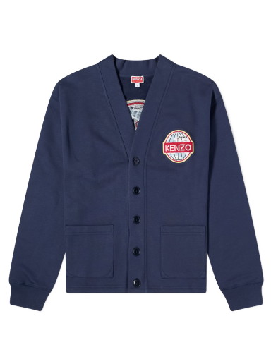 Pulóver KENZO Globe Classic Cardigan Sötétkék | FD65SW0904ME-77