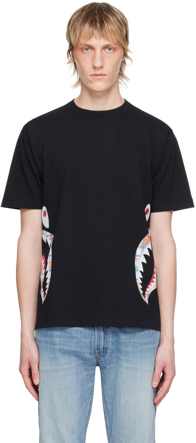 Póló BAPE BAPE Black Side Shark T-Shirt Fekete | 001TEK301039M