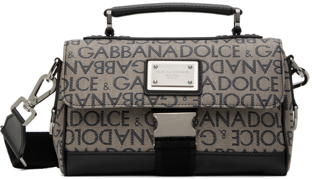 Válltáskák Dolce & Gabbana Taupe Jacquard Messenger Bag Szürke | BM2038AJ705