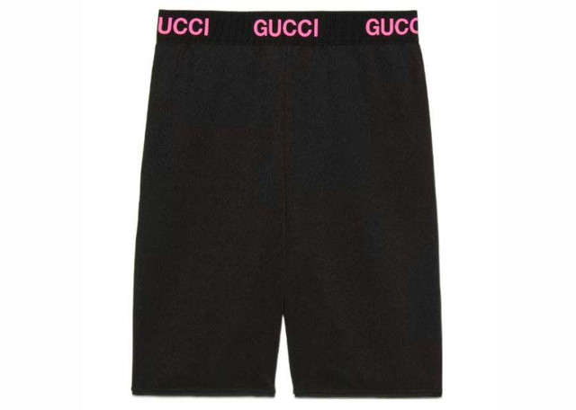 Rövidnadrág Gucci Biker Shorts Black/Pink Fekete | 688421 XJDS5 1037