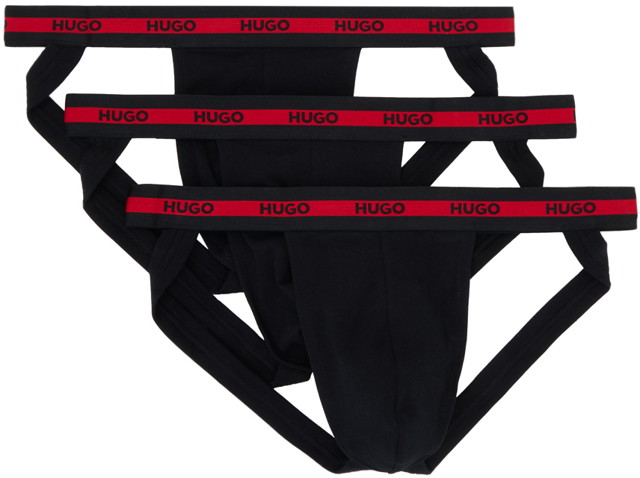 Bugyi BOSS Hugo Three-Pack Jockstraps Fekete | 50496724