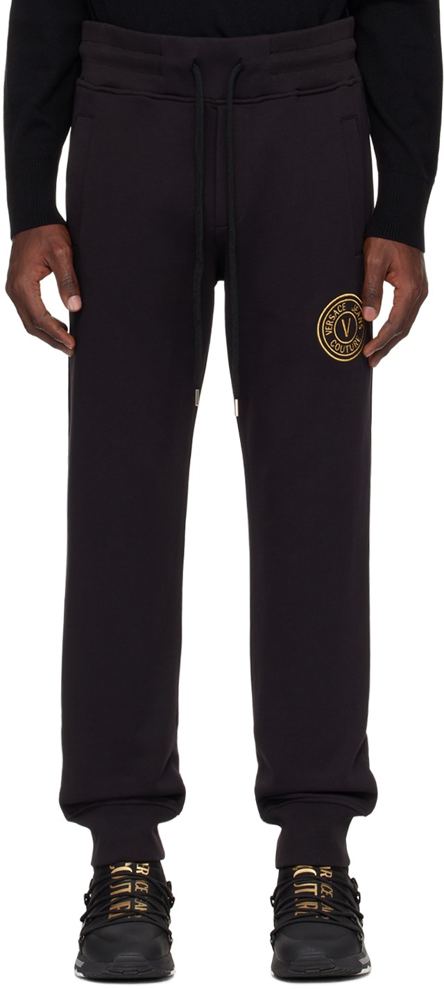 Jeans Couture Black V-Emblem Sweatpants