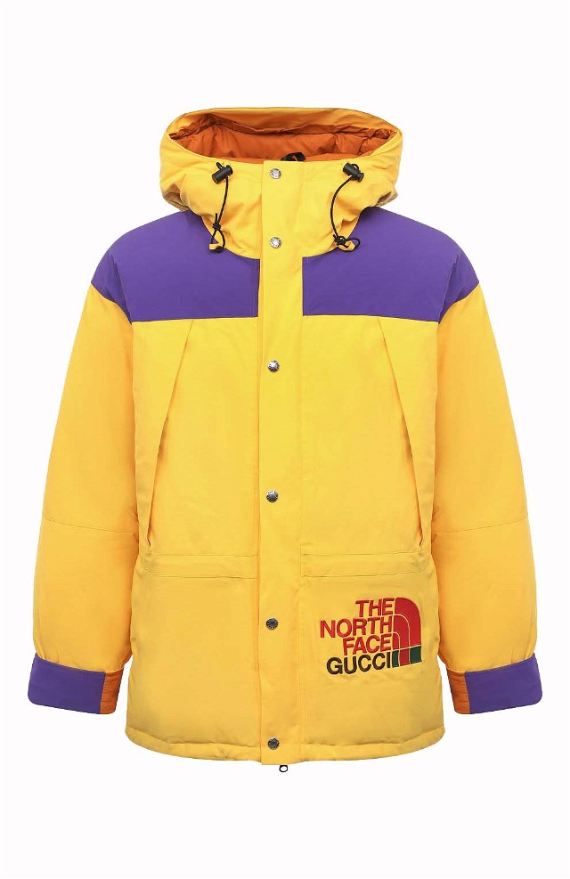 Dzsekik Gucci The North Face x Down Jacket Yellow/Purple Sárga | 663758 XAADM 7202