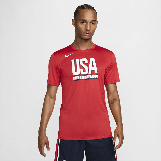 Póló Nike USA Practice Basketball Tee 
Piros | FQ3628-614
