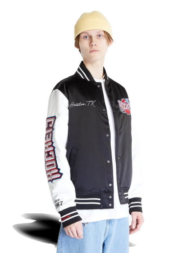 Bomber dzsekik Mitchell & Ness Team Origins Varsity Satin Houston Rockets Jacket Fekete | OJBF4854-HROYYPPPBKWH