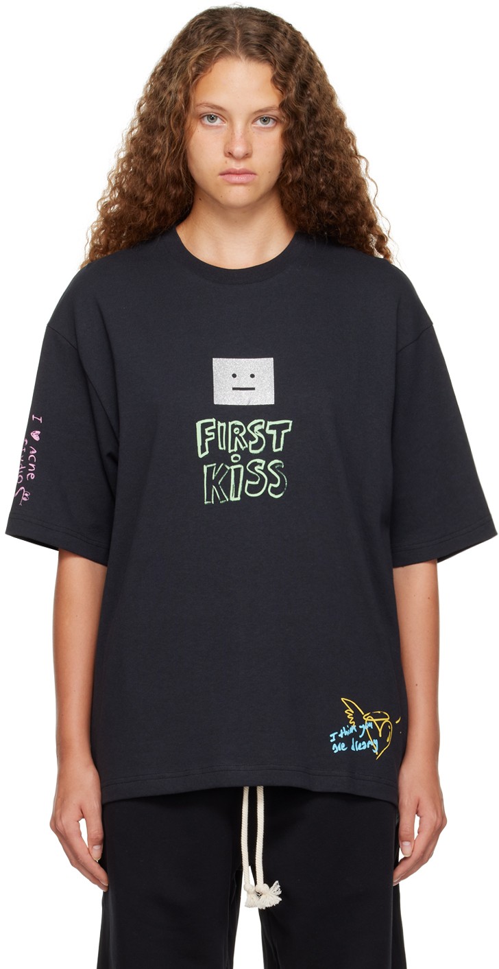 Póló Acne Studios First Kiss T-Shirt Fekete | CL0210-, 0