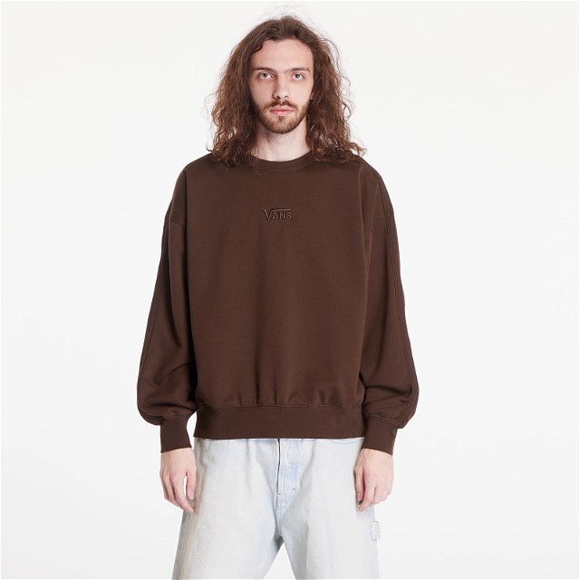 Sweatshirt Vans LX Premium Fleece Crew Demitasse Barna | VN000GBW3N11