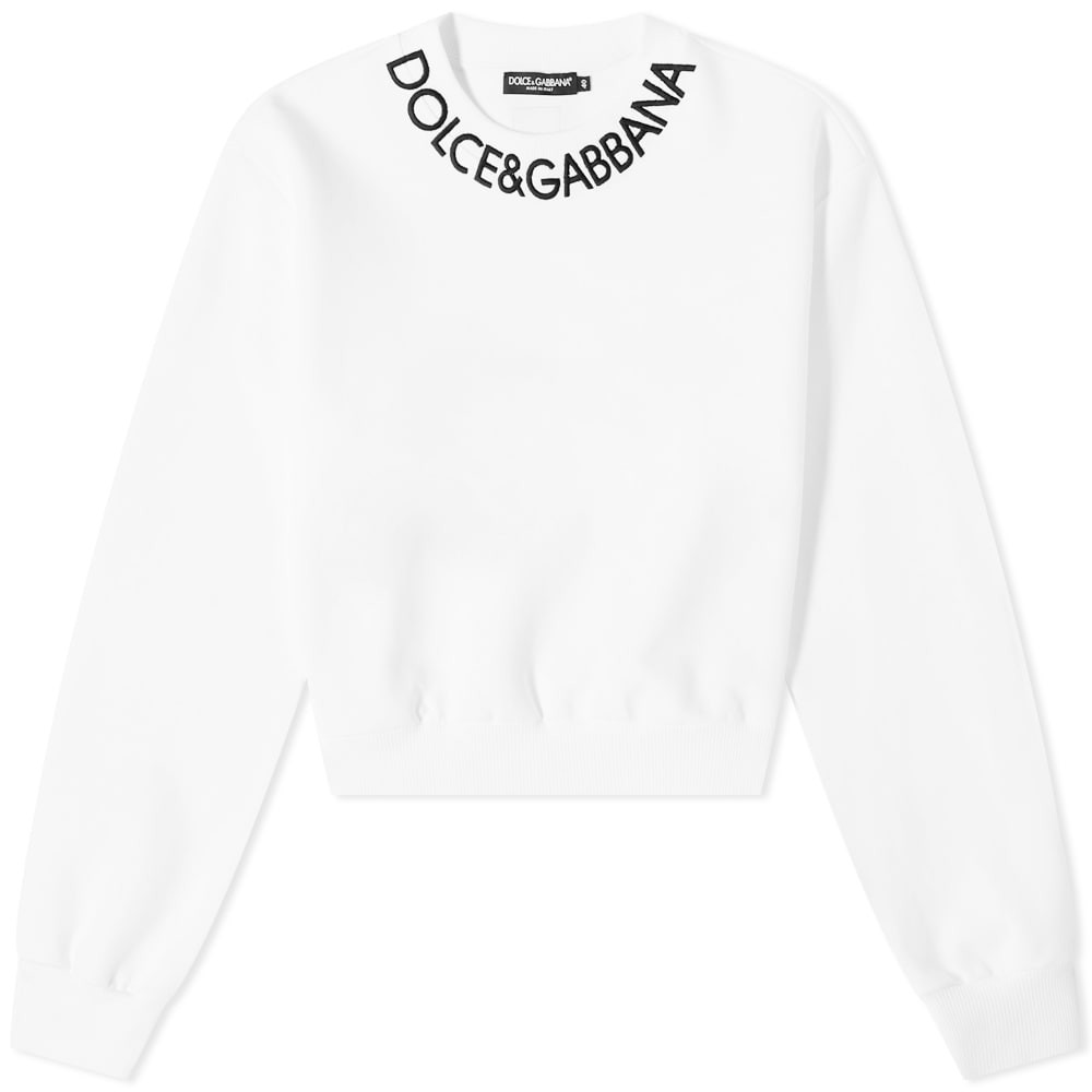 Pulóver Dolce & Gabbana Round Neck Logo Sweat Bianco Ottico Fehér | F9P35ZHU7H9-W0800, 0