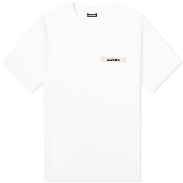 Póló Jacquemus Gros Grain Logo T-Shirt Fehér | 24E245JS208-2125-100