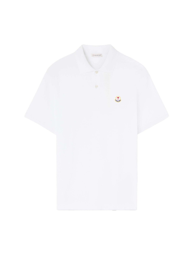Pólóingek Moncler Palm Angels x Logo Polo Shirt Fehér | I209L8A00002M3588001 & PMGB023T24FAB0010100