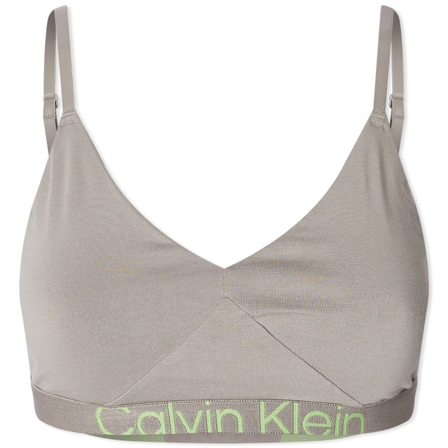 Melltartó CALVIN KLEIN Unlined Bralette "Satellite/Green Flash" Szürke | 000QF7398EPET