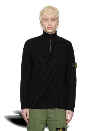 Pulóver Stone Island Half-Zip Sweater Fekete | 7715516C2