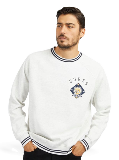 Sweatshirt GUESS Front Logo Sweatshirt Fehér | M4RQ18K9Z21