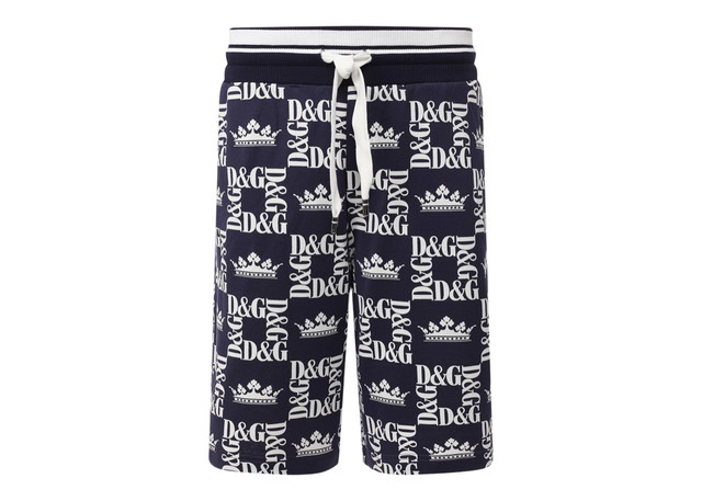 Rövidnadrág Dolce & Gabbana Crown D&G Logo Shorts Blue/White Kék | GYP7AT/FS77B