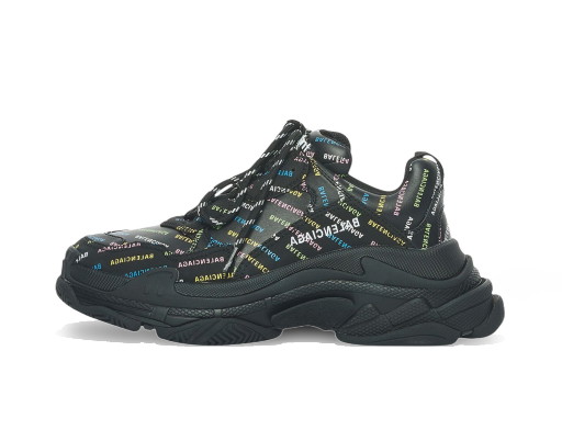 Sneakerek és cipők Balenciaga Triple S AllOver Logo Black Multicolor Fekete | 536737W2FA81083