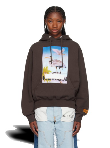 Sweatshirt HERON PRESTON Censored Heron Hoodie Barna | HWBB024F23JER0036037