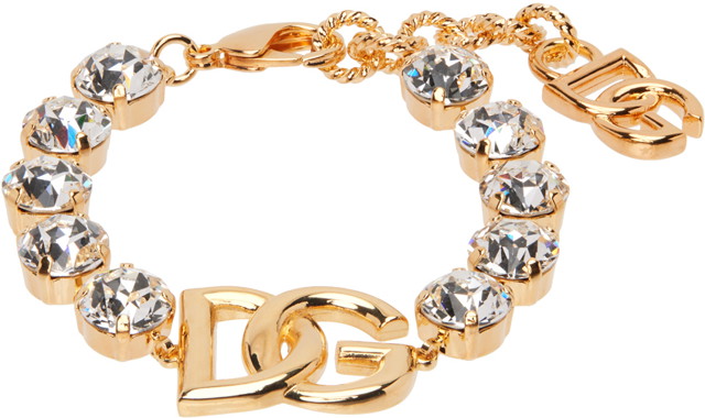 Karkötők Dolce & Gabbana Gold Crystal Logo Bracelet Fémes | WBO4S4 W1111