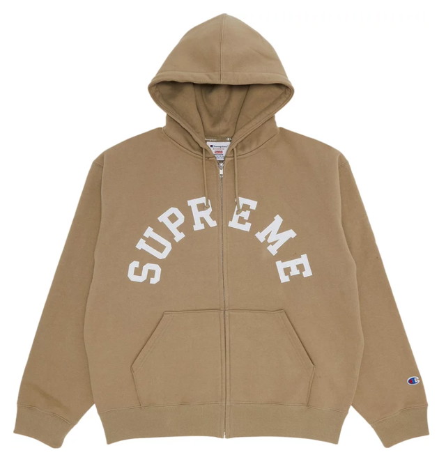 Sweatshirt Supreme Champion Zip Up Hooded Sweatshirt Tan Velikost: M SS24SW37 TAN Barna | SS24SW37 TAN