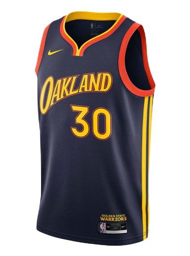 Sportmezek Nike NBA Golden State Warriors Oakland 2021/22 Stephen Curry City Edition Swingman Jersey Sötétkék | CN1729-421