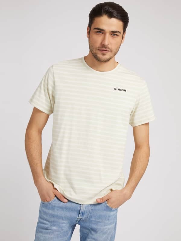 Póló GUESS Striped T-Shirt Fehér | M2YI91KB7L0